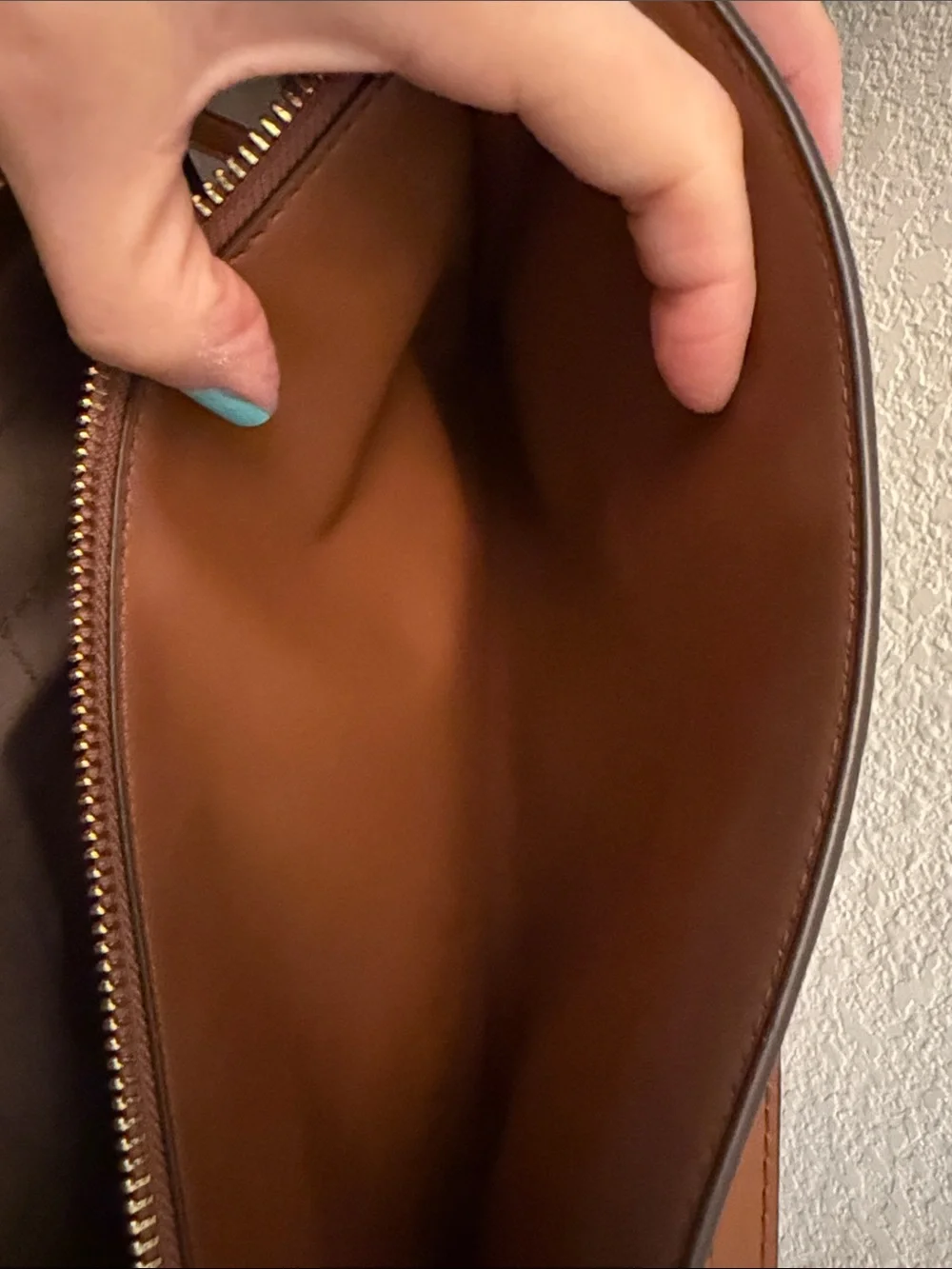 Michael Kors Brown Logo Satchel with Gold Hardware
